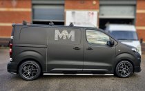 NEW 22 INCH ROMAC VORTEX FLOW FORMED ALLOY WHEELS IN GLOSS BLACK POLISHED FACE 9.5" ALL ROUND 5x112