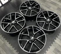 NEW 18 INCH FOX FX5 ALLOY WHEELS IN GLOSS BLACK WITH POLISHED FACE 5x112