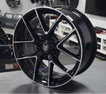NEW 17 INCH FOX FX5 ALLOY WHEELS IN GLOSS BLACK WITH POLISHED FACE 5x114.3