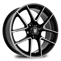 NEW 18 INCH FOX FX5 ALLOY WHEELS IN GLOSS BLACK WITH POLISHED FACE 5x108