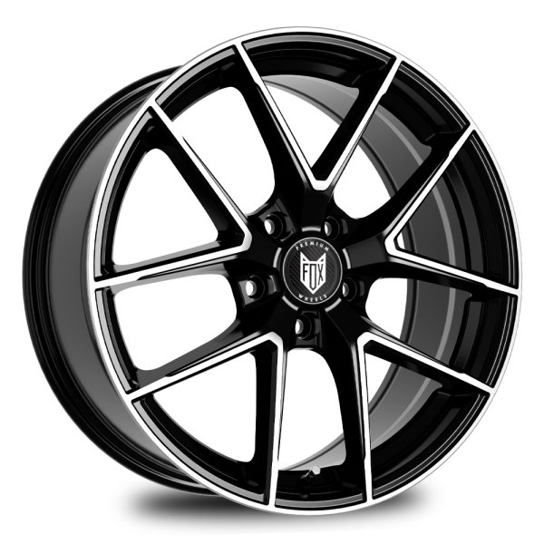 NEW 18 INCH FOX FX5 ALLOY WHEELS IN GLOSS BLACK WITH POLISHED FACE 5x108