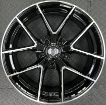 NEW 19 INCH FOX FX5 ALLOY WHEELS IN GLOSS BLACK WITH POLISHED FACE 5x112