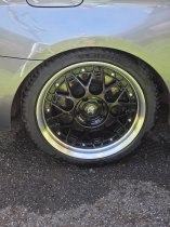 NEW 17 INCH FOX HIRO FLOW FORGED ALLOY WHEELS IN GLOSS BLACK WITH POLISHED DISH 5x100