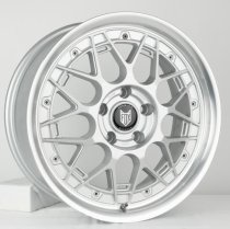 NEW 17 INCH FOX HIRO FLOW FORGED ALLOY WHEELS IN SILVER WITH POLISHED DISH 5x112