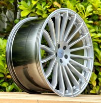NEW 22 INCH STROM STR4 ALLOY WHEELS IN PLATINUM SILVER WITH ULTRA DEEP CONCAVE 11.5" REAR OPTION 5x120
