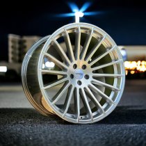 NEW 22 INCH STROM STR4 ALLOY WHEELS IN PLATINUM SILVER WITH ULTRA DEEP CONCAVE 11.5" REAR OPTION 5x120