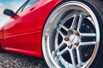 NEW 18 INCH STROM DS-05 ALLOY WHEELS IN HYPER SILVER WITH POLISHED DEEP DISH, SILVER RIVETS AND VERY DEEP 10.5" REAR OPTION 5x120