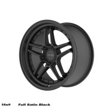 NEW 18 INCH STROM DS-05 ALLOY WHEELS IN FULL SATIN BLACK WITH BLACK RIVETS AND VERY DEEP DISH 10.5″ REAR OPTION 5x120