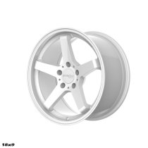 NEW 18 INCH STROM DS-35 ALLOY WHEELS IN FULL GLOSS WHITE WITH VERY DEEP CONCAVE WIDER REAR OPTIONS 5x114.3