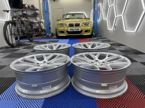 Used 20 Inch Oems Fs6 Alloy Wheels Near Unmarked In Silver With Machine Polished Face And Deeper Concave 10" Rears 5x112