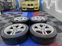 Used 18 Inch Genuine Bmw Style 400 M Sport Alloy Wheels, Wider Rears, Excellent Unmarked Condition Inc Runflat Tyres 5x120