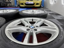Used 18 Inch Genuine Bmw Style 400 M Sport Alloy Wheels, Wider Rears, Excellent Unmarked Condition Inc Runflat Tyres 5x120