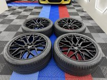 New 23 Inch Veemann V-FS51 Alloy Wheels In Gloss Black, Deep Concave 10" All Round Including New 285/35/23 Nankang Tyres 5x120