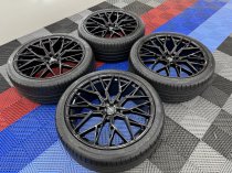 New 23 Inch Veemann V-FS51 Alloy Wheels In Gloss Black, Deep Concave 10" All Round Including New 285/35/23 Nankang Tyres 5x120
