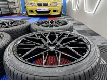 New 23 Inch Veemann V-FS51 Alloy Wheels In Gloss Black, Deep Concave 10" All Round Including New 285/35/23 Nankang Tyres 5x120