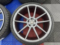 NEW 21 INCH VEEMANN V-FS4 ALLOY WHEELS IN GLOSS GRAPHITE WITH DEEPER CONCAVE 10.5" REARS WITH NEW TYRES 5x120