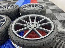 NEW 21 INCH VEEMANN V-FS4 ALLOY WHEELS IN GLOSS GRAPHITE WITH DEEPER CONCAVE 10.5" REARS WITH NEW TYRES 5x120