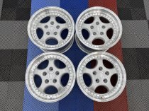 New 18 Inch Porsche 964 Turbo 3.6 Style Alloy Wheels In Silver With Polished Dish, Deep 9.5" Rear 5x130