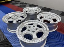 New 18 Inch Porsche 964 Turbo 3.6 Style Alloy Wheels In Silver With Polished Dish, Deep 9.5" Rear 5x130