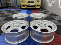 New 18 Inch Porsche 964 Turbo 3.6 Style Alloy Wheels In Silver With Polished Dish, Deep 9.5" Rear 5x130