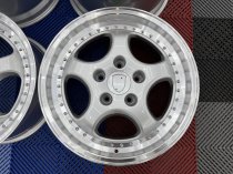 New 18 Inch Porsche 964 Turbo 3.6 Style Alloy Wheels In Silver With Polished Dish, Deep 9.5″ Rear 5x130