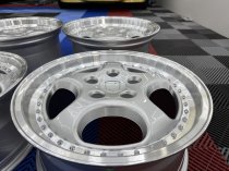 New 18 Inch Porsche 964 Turbo 3.6 Style Alloy Wheels In Silver With Polished Dish, Deep 9.5" Rear 5x130