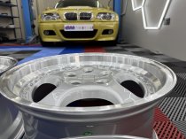 New 18 Inch Porsche 964 Turbo 3.6 Style Alloy Wheels In Silver With Polished Dish, Deep 9.5" Rear 5x130