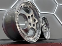 New 18 Inch Porsche 964 Turbo 3.6 Style Alloy Wheels In Silver With Polished Dish, Deep 9.5" Rear 5x130