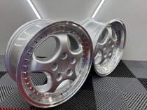 New 18 Inch Porsche 964 Turbo 3.6 Style Alloy Wheels In Silver With Polished Dish, Deep 9.5" Rear 5x130