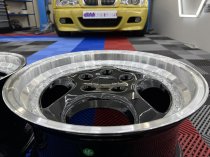 New 18 Inch Porsche 964 Turbo 3.6 Style Alloy Wheels In Gloss Black With Polished Dish, Deep 9.5" Rear 5x130