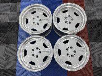 New 17 Inch AM Performa 25 Monoblock Style Alloy Wheels In Silver With Polished Deep Dish, Wider 9.5" Rear 5x112