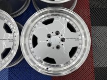 New 17 Inch AM Performa 25 Monoblock Style Alloy Wheels In Silver With Polished Deep Dish, Wider 9.5″ Rear 5x112