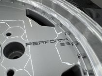 New 17 Inch AM Performa 25 Monoblock Style Alloy Wheels In Silver With Polished Deep Dish, Wider 9.5" Rear 5x112