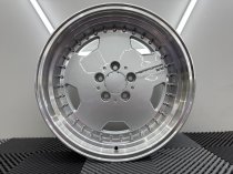 New 17 Inch AM Performa 25 Monoblock Style Alloy Wheels In Silver With Polished Deep Dish, Wider 9.5" Rear 5x112