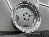 New 17 Inch AM Performa 25 Monoblock Style Alloy Wheels In Silver With Polished Deep Dish, Wider 9.5" Rear 5x112
