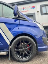 New 18 Inch Fox WX5 Alloy Wheels In Gloss Black, 1050kg Load, Ford Transit Custom Gen 1 Van 5x160