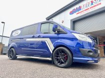 New 18 Inch Fox WX5 Alloy Wheels In Gloss Black, 1050kg Load, Ford Transit Custom Gen 1 Van 5x160