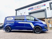 New 18 Inch Fox WX5 Alloy Wheels In Gloss Black, 1050kg Load, Ford Transit Custom Gen 1 Van 5x160