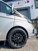 New 18 Inch Fox WX5 Alloy Wheels In Gloss Black, 1050kg Load, Ford Transit Custom Gen 1 Van 5x160