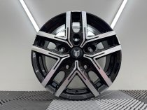 New 18 Inch Fox Wx5 Alloy Wheels In Gloss Black With Polished Face 1000kg Vw Transporter T5 T6 Crafter 5x120