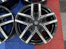 New 18 Inch Fox Wx5 Alloy Wheels In Gloss Black With Polished Face 1000kg Vw Transporter T5 T6 Crafter 5x120