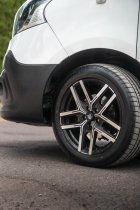 New 18 Inch Fox Wx5 Alloy Wheels In Gloss Black With Polished Face 1000kg Vw Transporter T5 T6 Crafter 5x120