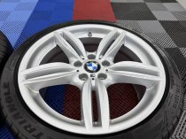 Used 19 Inch Genuine BMW Style 351 F10 M Sport Alloy Wheels, recent Full Refurbishment With Wide Rears Inc Good Non Runflat Tyres and TPMS 5x120
