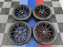 As New 22 Inch Veemann V-FS51 Alloy Wheels In Gloss Black, Deep Concave 10.5″ All Round Including As New 285/35/22 Nankang Tyres 5x120