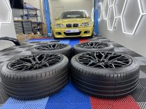 As New 22 Inch Veemann V-FS51 Alloy Wheels In Gloss Black, Deep Concave 10.5" All Round Including As New 285/35/22 Nankang Tyres 5x120
