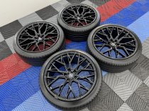 As New 22 Inch Veemann V-FS51 Alloy Wheels In Gloss Black, Deep Concave 10.5" All Round Including As New 285/35/22 Nankang Tyres 5x120