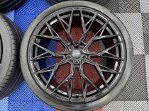 As New 22 Inch Veemann V-FS51 Alloy Wheels In Gloss Black, Deep Concave 10.5" All Round Including As New 285/35/22 Nankang Tyres 5x120