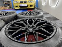 As New 22 Inch Veemann V-FS51 Alloy Wheels In Gloss Black, Deep Concave 10.5" All Round Including As New 285/35/22 Nankang Tyres 5x120