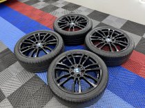 Used 19 Inch Genuine BMW Style 403 M Sport Alloy Wheels, Refurbished in Gloss Black, Wide Rear, Including Good Bridgestone Runflat Tyres, 5x120