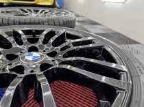 Used 19 Inch Genuine BMW Style 403 M Sport Alloy Wheels, Refurbished in Gloss Black, Wide Rear, Including Good Bridgestone Runflat Tyres, 5x120
